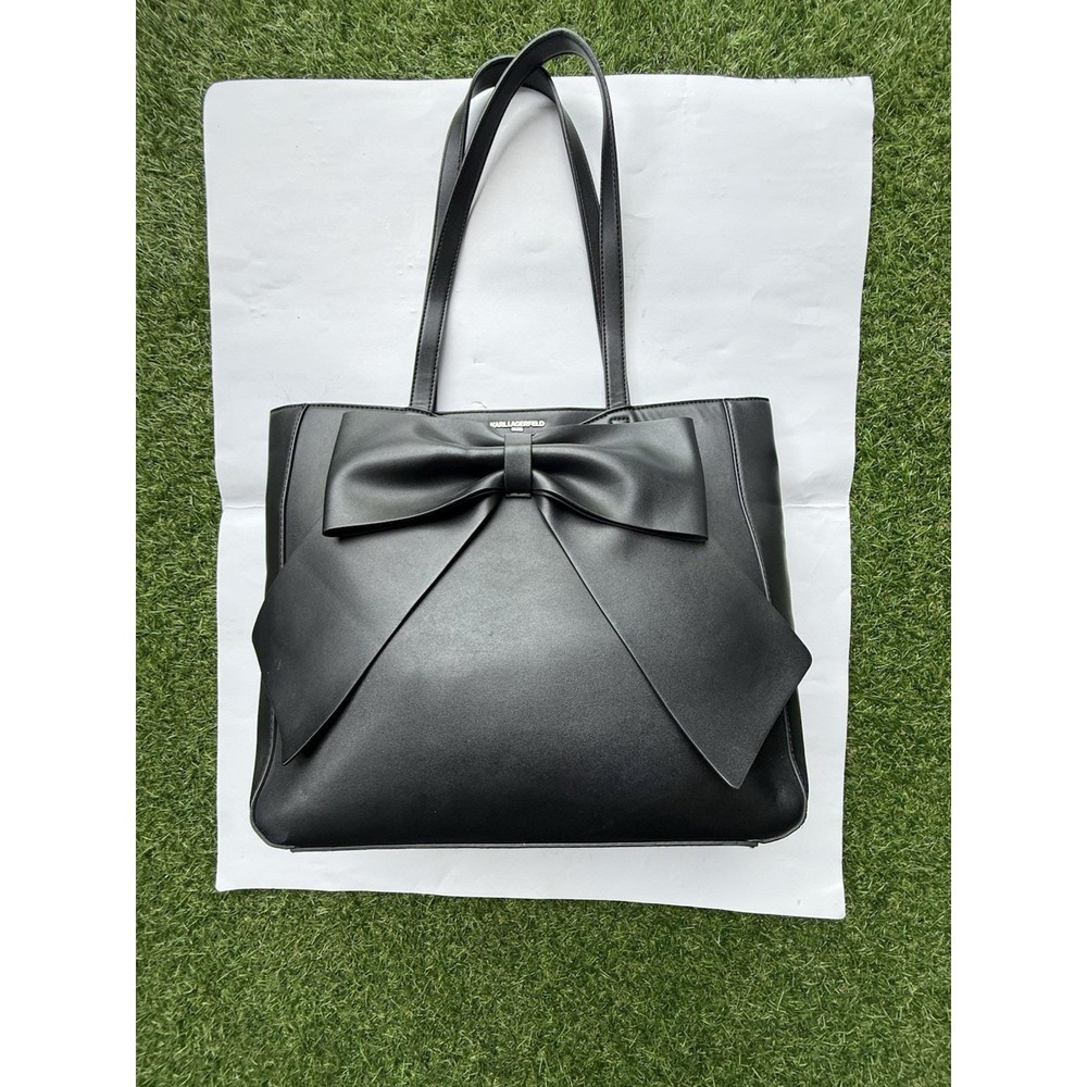 Karl Langenfeld Paris "Clemence" zip tote purse *bow detail*